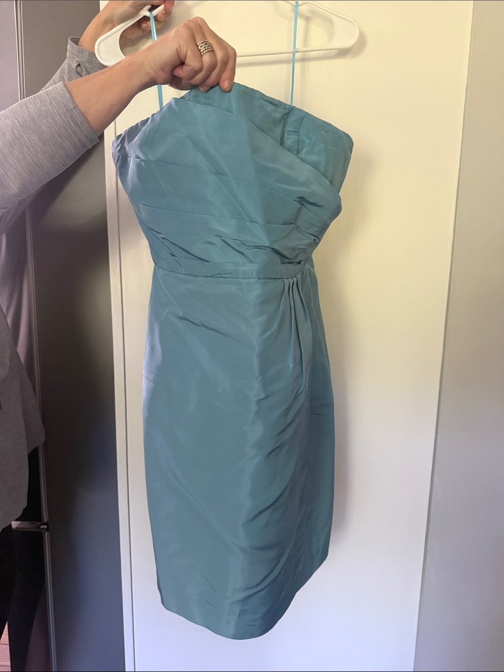 Strapless Teal Sheath Dress - Brand Unspecified